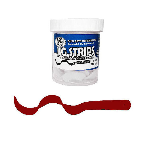 Fat Cow Jig Strips Eel Tail 5 1/2- 8 ct Squid Scented – J & J Sports  Inc.-Bait & Tackle-Fishing Long Island