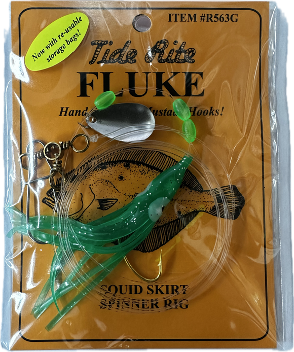 TIDE RITE R563 Wide Gap Hook Squid Skirt Spinner Fluke Rig
