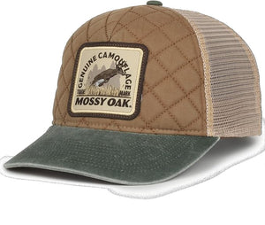 Mossy Oak Outdoor Cap Men's Quilted Hat, Mustard/Tea Stain/Dark Green