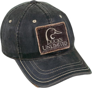 Mossy Oak Ducks Unlimited Frayed Patch on Weathered Cotton Cap, Dark Brown