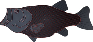 Red Largemouth Bass Floor Door Mat for Boat or Home