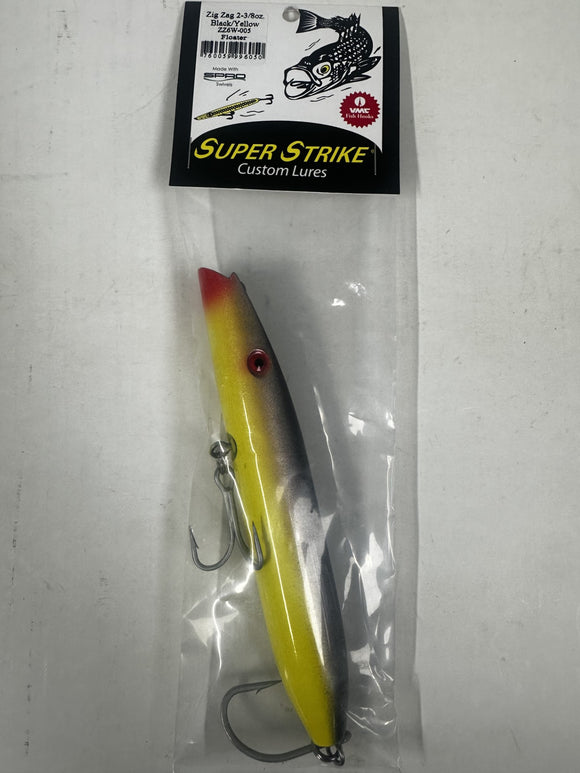 Super Strike Little Neck Topwater Poppers (Floating) 1-1/2oz PP5O / Trans Blue/Neon Yellow 000