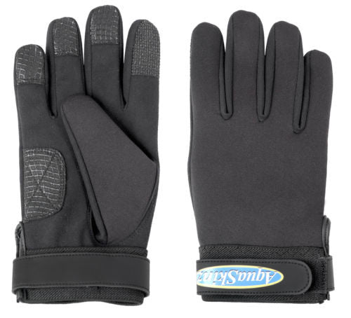 Aquaskinz Black Thunder Fishing Gloves Size MEDIUM – J & J Sports